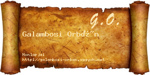 Galambosi Orbán névjegykártya